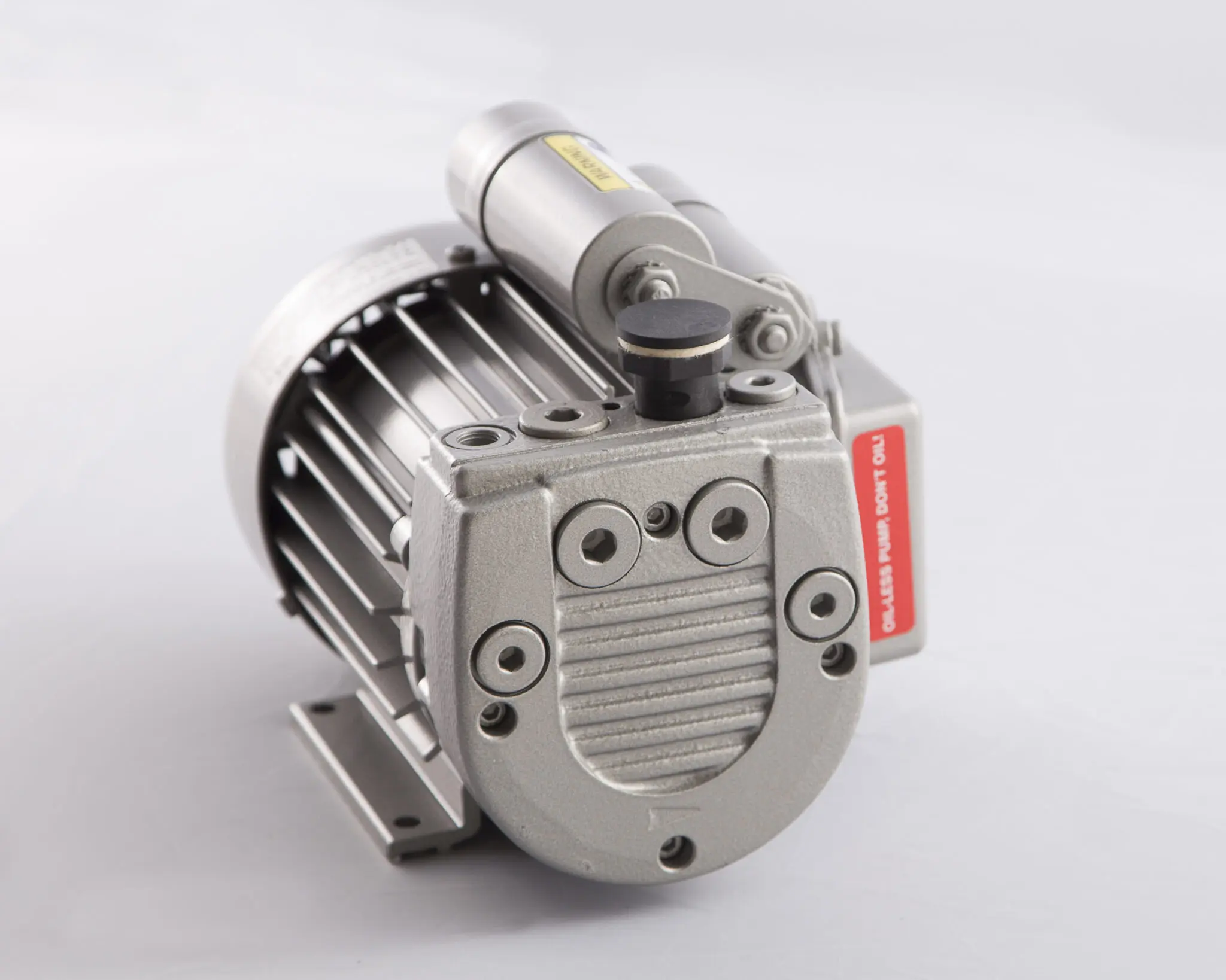 Vacuum pump essential for package integrity testing.