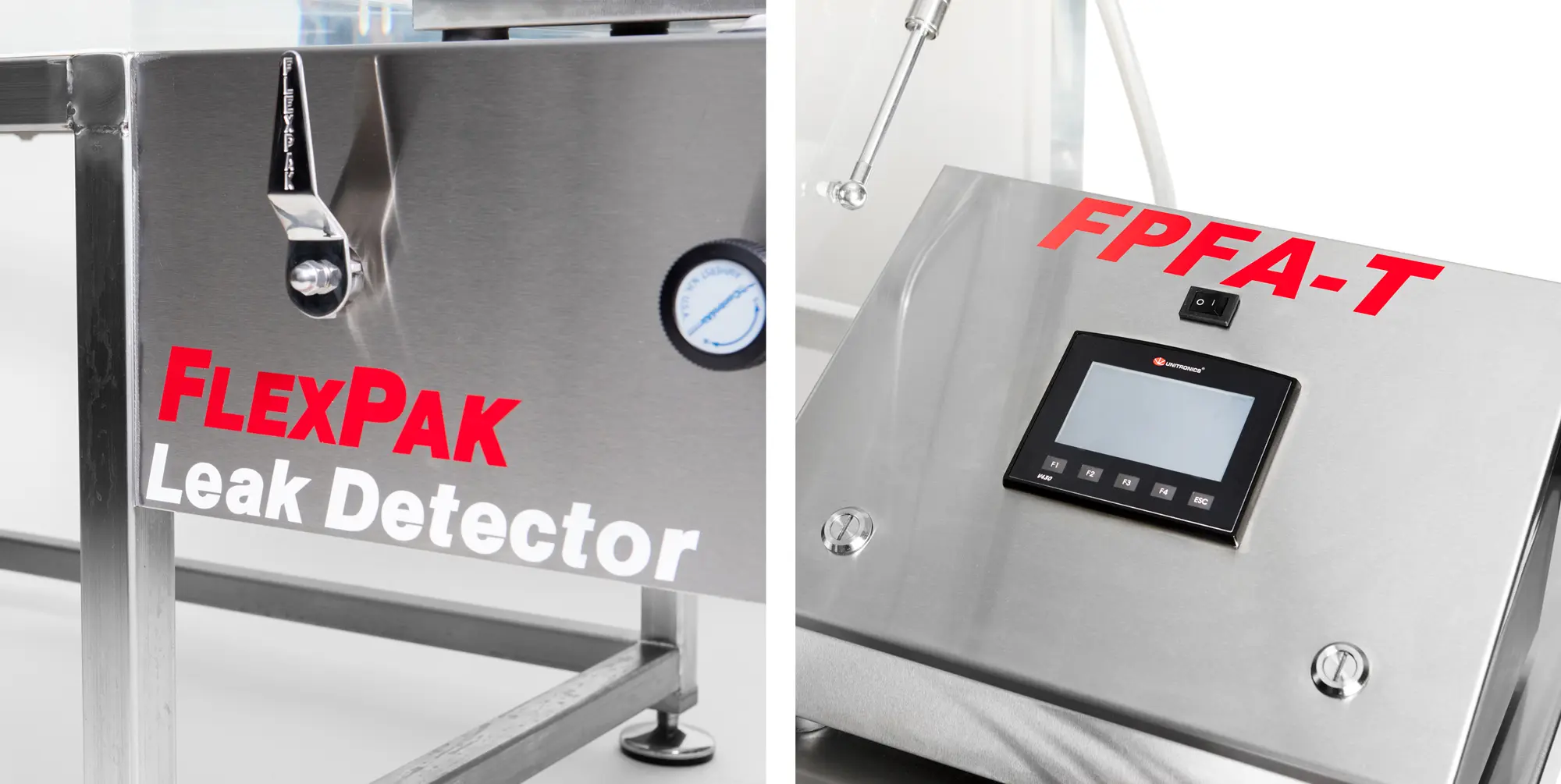FlexPak stainless steel leak detector equipment.